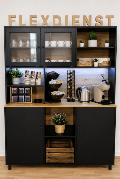 flexdienst Kaffeestation im modernen Schrank